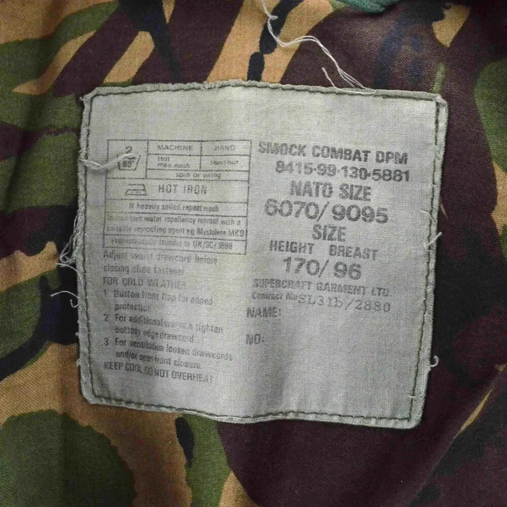 British Army Camo Military Woodland DPM Smock Jacket 170/96 M Short Temperate - Picture 14 of 14